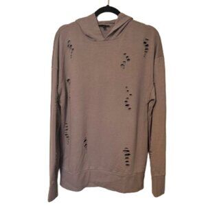Topshop Distressed Mauve/Dusty Rose Hoodie/Sweatshirt Size 8